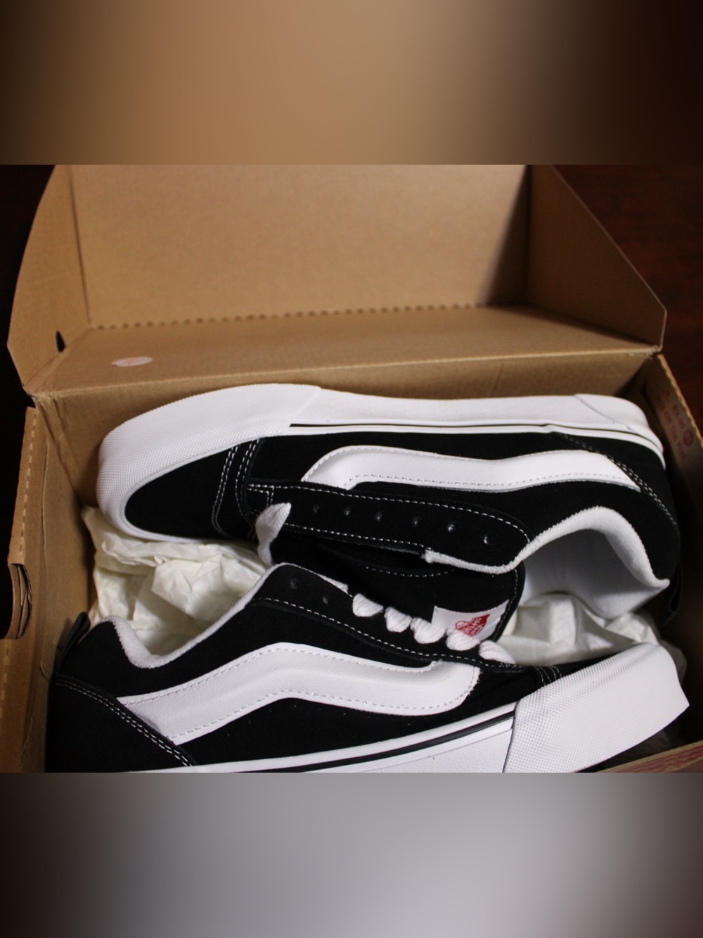 Vans Knu Skool Skate Shoe - Black / True White - Picture 7 of 8